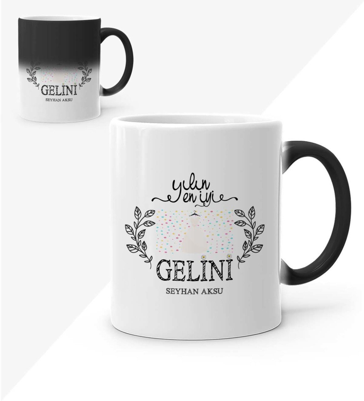Kişiye Özel Yılın En İyi Gelini Sihirli Kupa Bardak
