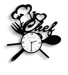 Kişiye Özel I Love Chef Ahşap Mutfak Duvar Saati