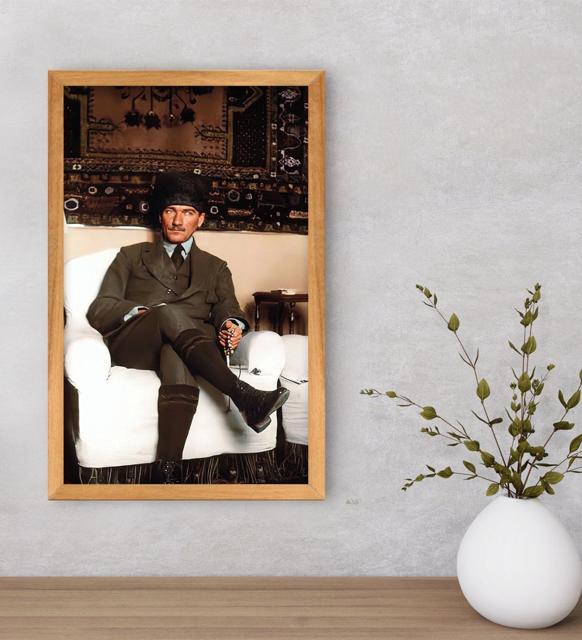 BK Gift  Atatürk Temalı Dekoratif Retro Ahşap Çerçeveli Tablo-42
