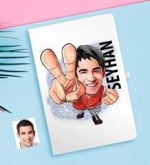 Kişiye Özel Bay Karikatürlü Beyaz Defter-33