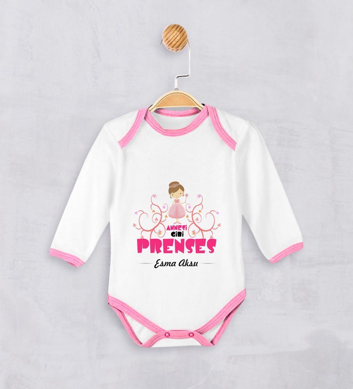 Kişiye Özel Annesi Gibi Prenses Kız Bebek Zıbın - 3
