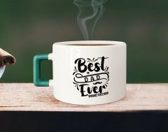BK Gift Kişiye Özel İsimli Yeşil Kulplu Çay & Kahve Fincanı-9, Arkadaşa Hediye, Sevgiliye Hediye