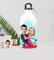 Kişiye Özel Sevgililer Karikatürlü Metal Suluk (500 ml.) - 13