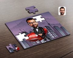 Kişiye Özel Erkek Patron Karikatürlü Ahşap Puzzle-1