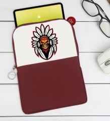 BK Gift Kurukafa Tasarımlı Taşınabilir Koruyucu Tablet Kılıfı & Organizer Çanta - Bordo-6