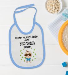 BK Kids Patron Benim Tasarımlı Mavi Bebek Mama Önlüğü-1