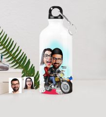 Kişiye Özel Sevgililer Karikatürlü Metal Suluk (500 ml.) - 17
