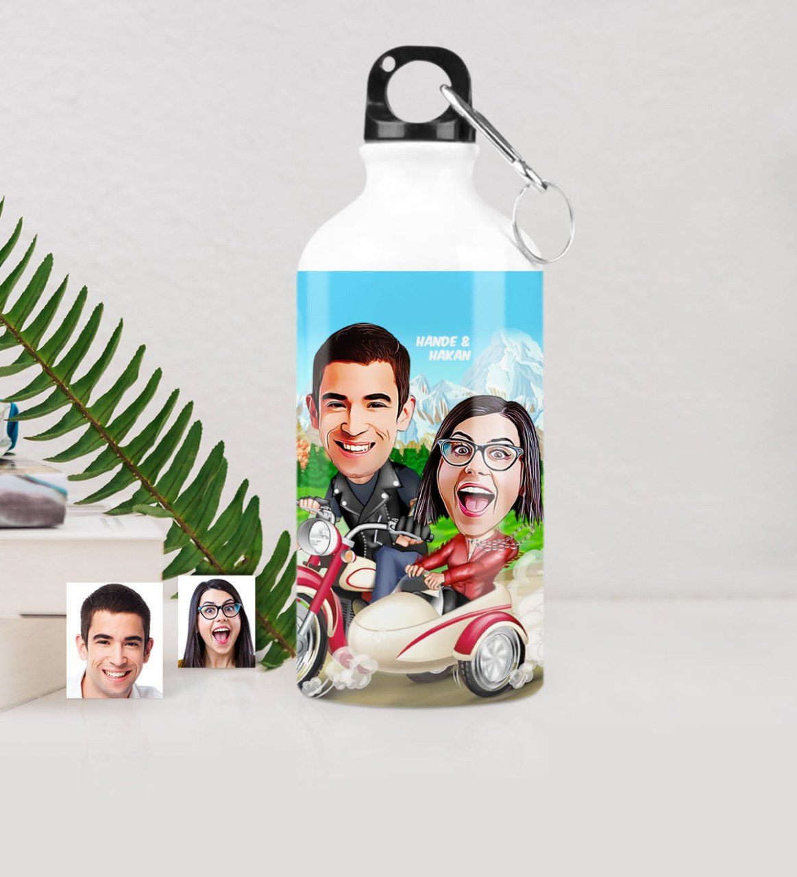 Kişiye Özel Sevgililer Karikatürlü Metal Suluk (500 ml.) - 12