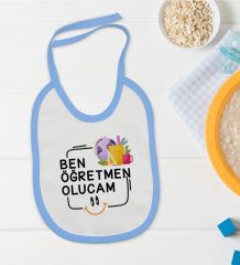 BK Kids Öğretmen Olucam Tasarımlı Mavi Bebek Mama Önlüğü-1