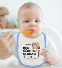 BK Kids Öğretmen Olucam Tasarımlı Mavi Bebek Mama Önlüğü-1
