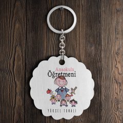Kişiye Özel Anaokulu Öğretmeni Tasarımlı Anahtarlık - 2