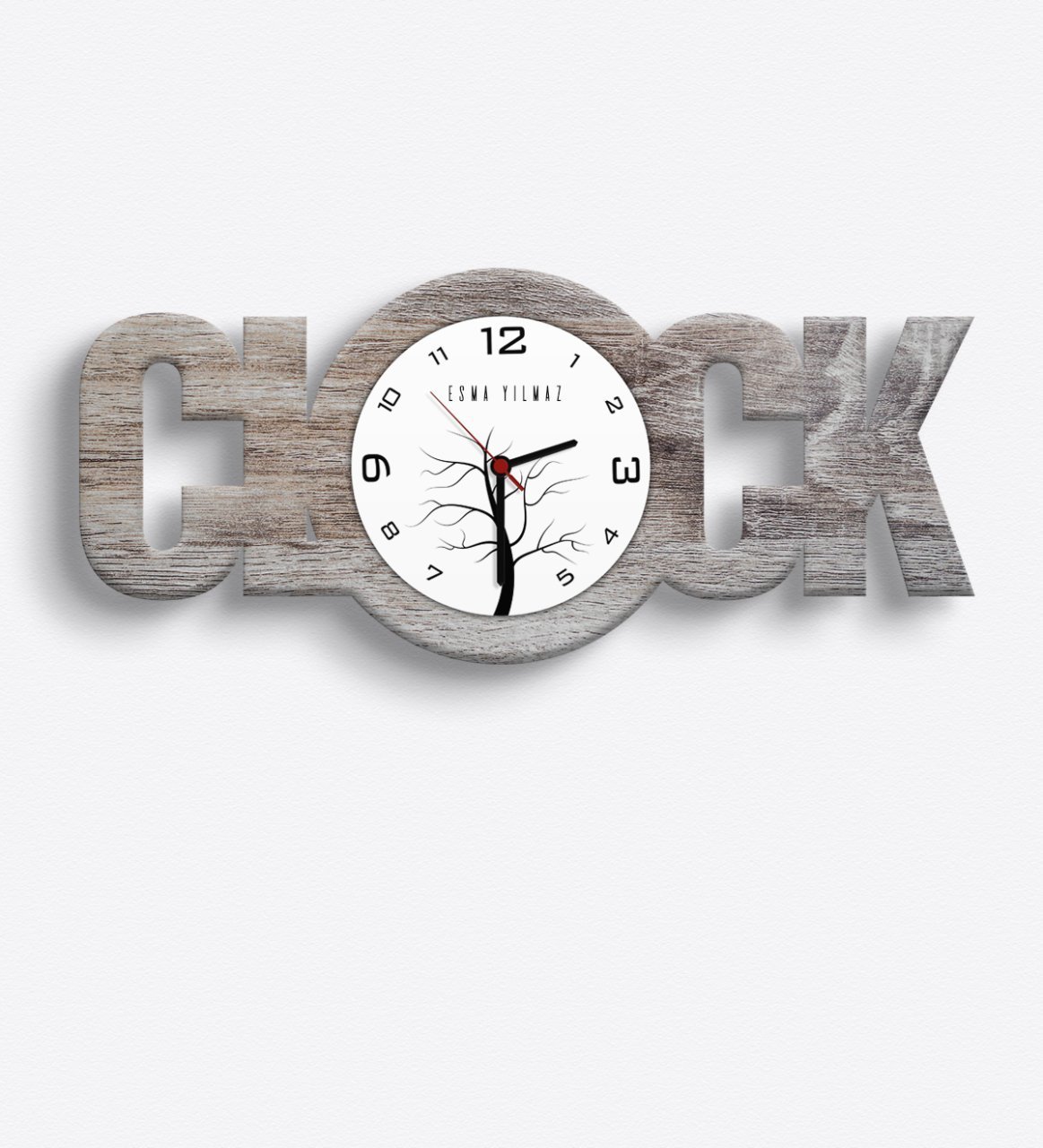 Kişiye Özel Clock Ahşap Duvar Saati - 6