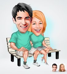 Kişiye Özel Sevgililer Tasarımlı Dijital Karikatür-55
