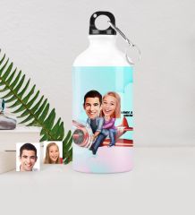 Kişiye Özel Sevgililer Karikatürlü Metal Suluk (500 ml.) - 11