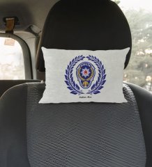 Kişiye Özel İsimli Polis Tasarımlı Dikdörtgen Araç Koltuk Yastığı-3