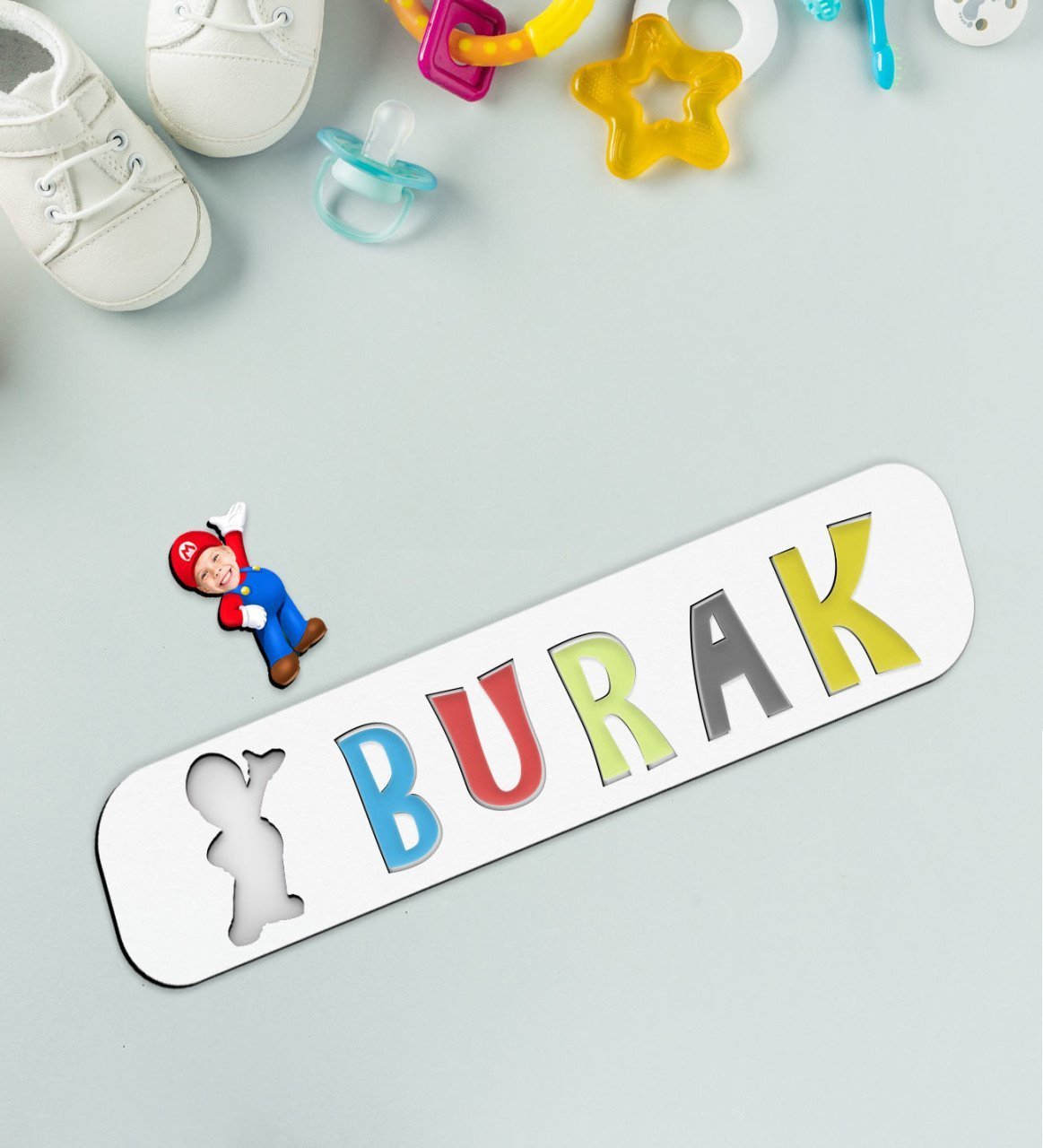 BK Toys Çocuklara Özel Fotoğraflı Super Mario Ahşap Eğitici Yapboz Puzzle