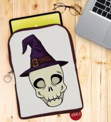 BK Gift Kurukafa Tasarımlı Taşınabilir Koruyucu Tablet Kılıfı & Organizer Çanta - Bordo-4