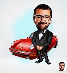 Kişiye Özel Erkek Patron Tasarımlı Dijital Karikatür-1