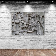 BK Home Chin Wee Duvar Oyma Tasarımlı Kanvas Tablo 70x100cm-1