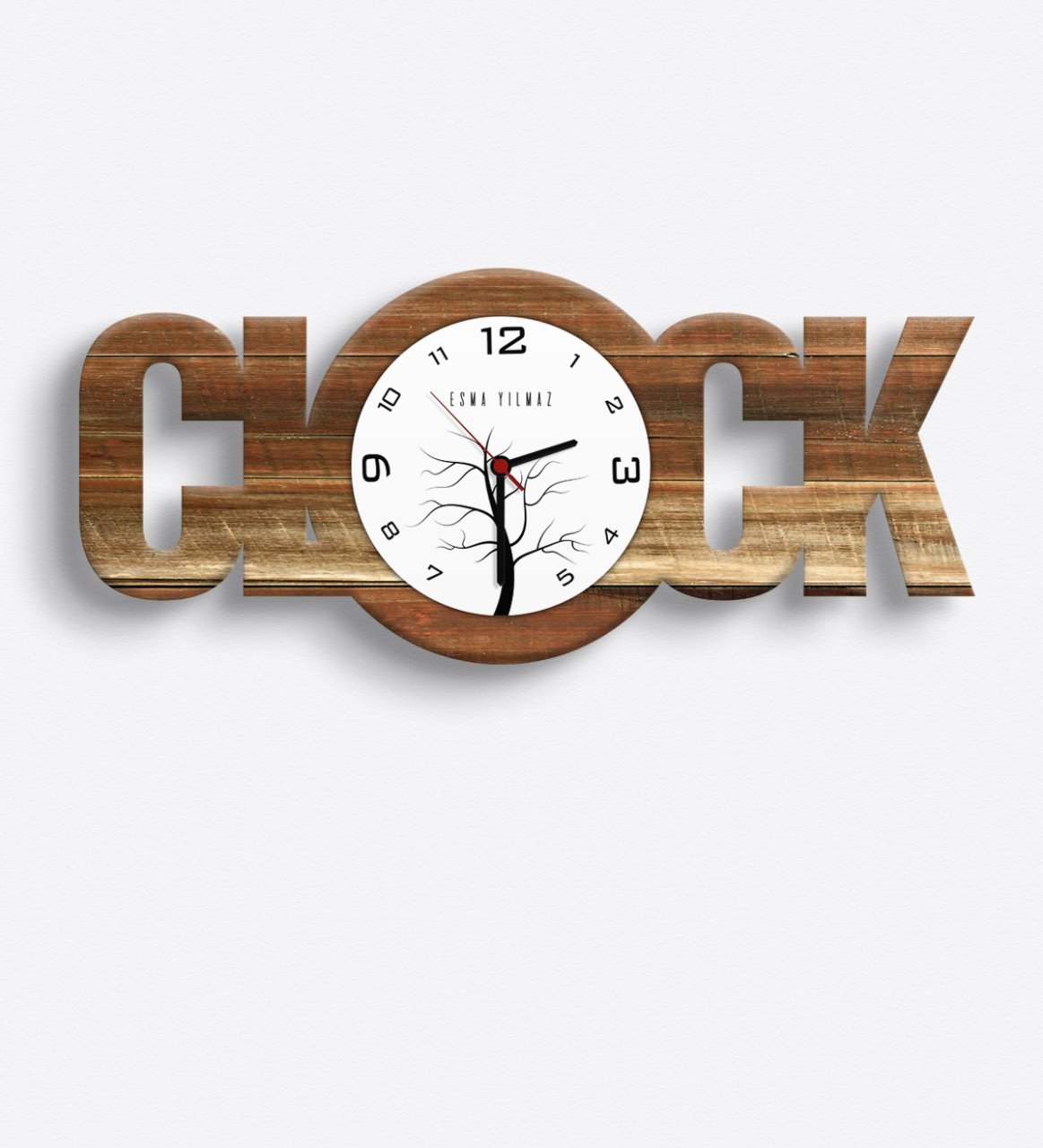 Kişiye Özel Clock Ahşap Duvar Saati - 3