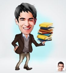 Kişiye Özel Erkek Öğretmen Tasarımlı Dijital Karikatür-1