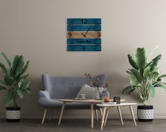 BK Home İsme Özel Dekoratif Ahşap Palet Duvar Saati-1