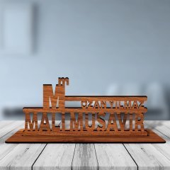 Kişiye Özel Mesleki Mali Müşavir Ahşap Masa İsimliği  - 3