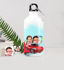 Kişiye Özel Kardeşler Karikatürlü Metal Suluk (500 ml.)
