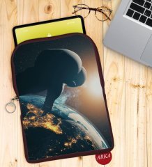 BK Gift Dünya Tasarımlı Taşınabilir Koruyucu Tablet Kılıfı & Organizer Çanta - Bordo-1