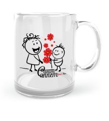 Kişiye Özel Canım Annem Cam Kupa Bardak - 19