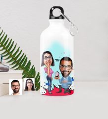 Kişiye Özel Evlilik Teklifi Karikatürlü Metal Suluk (500 ml.) - 1