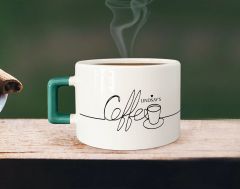 BK Gift Kişiye Özel İsimli Yeşil Kulplu Çay & Kahve Fincanı-1, Arkadaşa Hediye, Sevgiliye Hediye