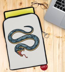 BK Gift Yılan Tasarımlı Taşınabilir Koruyucu Tablet Kılıfı & Organizer Çanta - Siyah-1