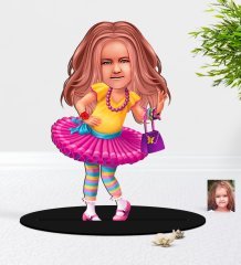 Kişiye Özel Kız Çocuk Karikatürlü 3D Ahşap Biblo-11