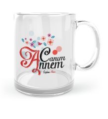 Kişiye Özel Canım Annem Cam Kupa Bardak - 18