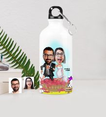 Kişiye Özel Gelin Damat Karikatürlü Metal Suluk (500 ml.) - 10
