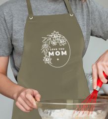 BK Gift Profesyonel Anneler Günü Tasarımlı Haki Mutfak Önlüğü, Aşçı Önlüğü, Şef Önlüğü, Ev Hediyesi, Anneye Hediye-7