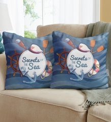 BK Gift Secrets Of The Sea Tasarımlı İkili Yastık-1