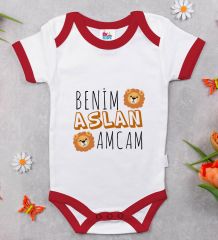 BK Kids Aslan Amcam Tasarımlı Kırmızı Bebek Body Zıbın-1