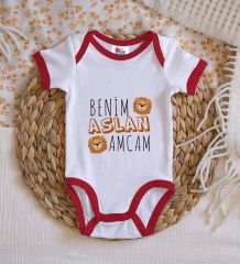 BK Kids Aslan Amcam Tasarımlı Kırmızı Bebek Body Zıbın-1