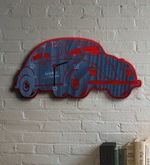 Kişiye Özel Retro Beetle Tasarımlı Ahşap Duvar Saati (Model 2-1)