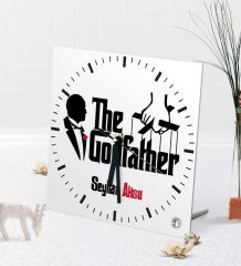 Kişiye Özel The Godfather Masaüstü Kare Cam Saat