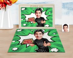 Kişiye Özel Erkek Kasap Karikatürlü 1000 Parça Profesyonel Puzzle-1