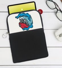 BK Gift Sörfçü İskelet Tasarımlı Taşınabilir Koruyucu Tablet Kılıfı & Organizer Çanta - Siyah-1
