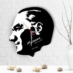 Kişiye Özel Atatürk Tasarımlı Ahşap Duvar Saati - 6
