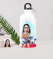 Kişiye Özel Wonder Woman Karikatürlü Metal Suluk (500 ml.)