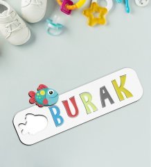 BK Toys Çocuklara Özel İsimli Figürlü Ahşap Eğitici Yapboz Puzzle-9