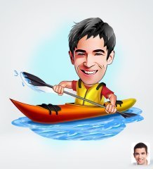 Kişiye Özel Erkek Kanocu Tasarımlı Dijital Karikatür-1