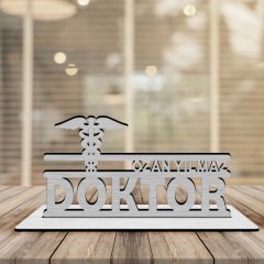 Kişiye Özel Mesleki Doktor Ahşap Masa İsimliği  - 6