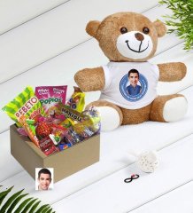 Kişiye Özel Bay Kolay Yetişmiyor Karikatürlü Nostaljik Lezzetler Peluş Ayıcık Hediye Seti-3